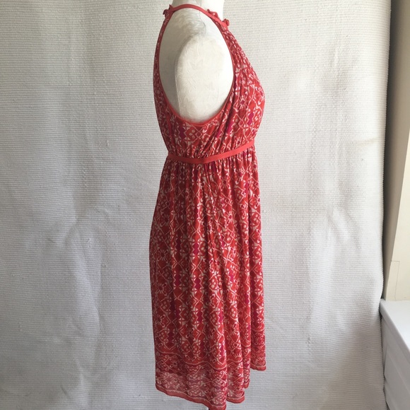 Max Studio Dress Ikat Print Mesh Sleeveless Halter - Picture 3 of 8